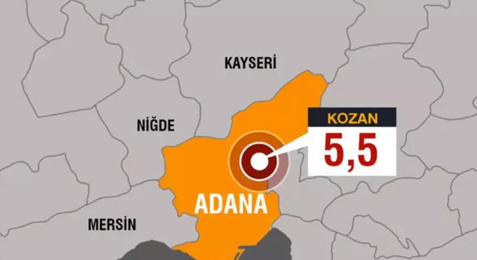 Adana’da 5,5 büyüklüğündeki depremde bir ev hasar gördü