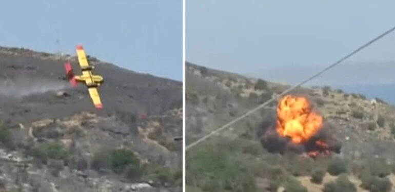 Yunanistan’da düşen yangın söndürme uçağındaki 2 pilot hayatını kaybetti