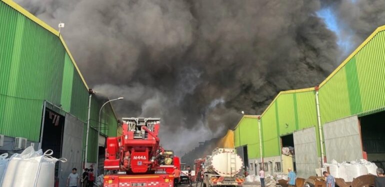 Adana’da geri dönüşüm tesisinde yangın çıktı