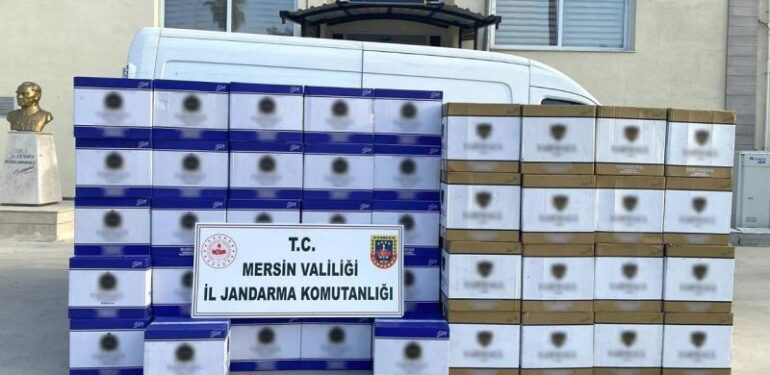 Tarsus’ta 6 milyon 100 bin makaron ele geçirildi