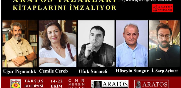 Aratos yazarları CNR Mersin Kitap Fuarı’nda kitaplarını imzalamayı sürdürüyor