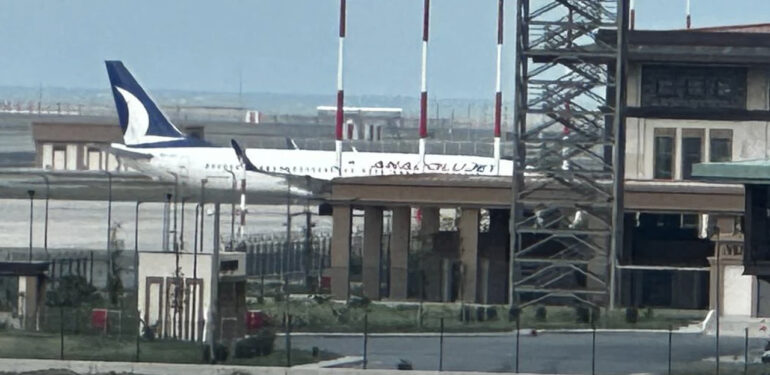 Rize’de inişe geçen yolcu uçağı kuş sürüsüne çarptı