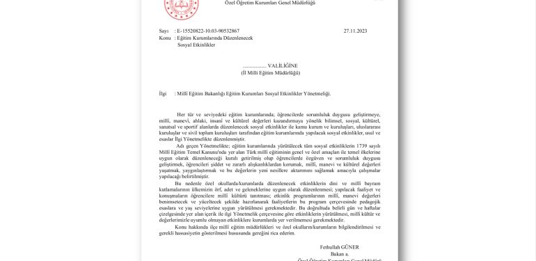 MEB’den okullara ‘etkinlik’ uyarısı