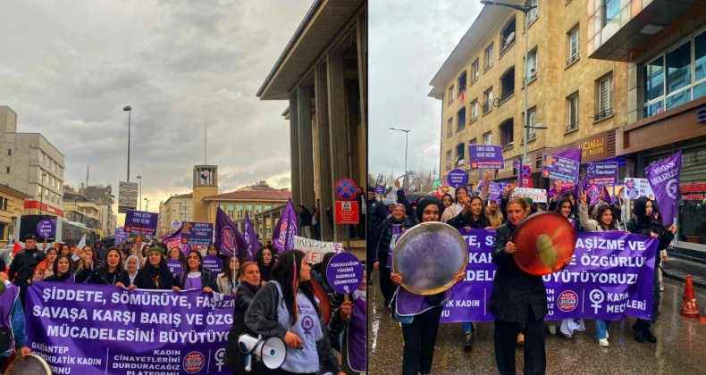 Kadınlar Antep’te sokağa çıktı: Özgürlük yüreğimizde!