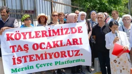 Mersin’de taş ocağı protesto edildi