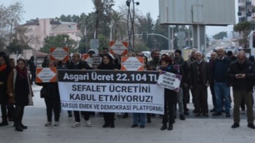 Tarsus’ta ‘asgari ücret’ eylemi: “Bizden çaldıklarınızı geri alacağız”
