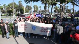 Mersin’deki 1 Mayıs kutlamasında ‘bozkurt işareti’ kavgası
